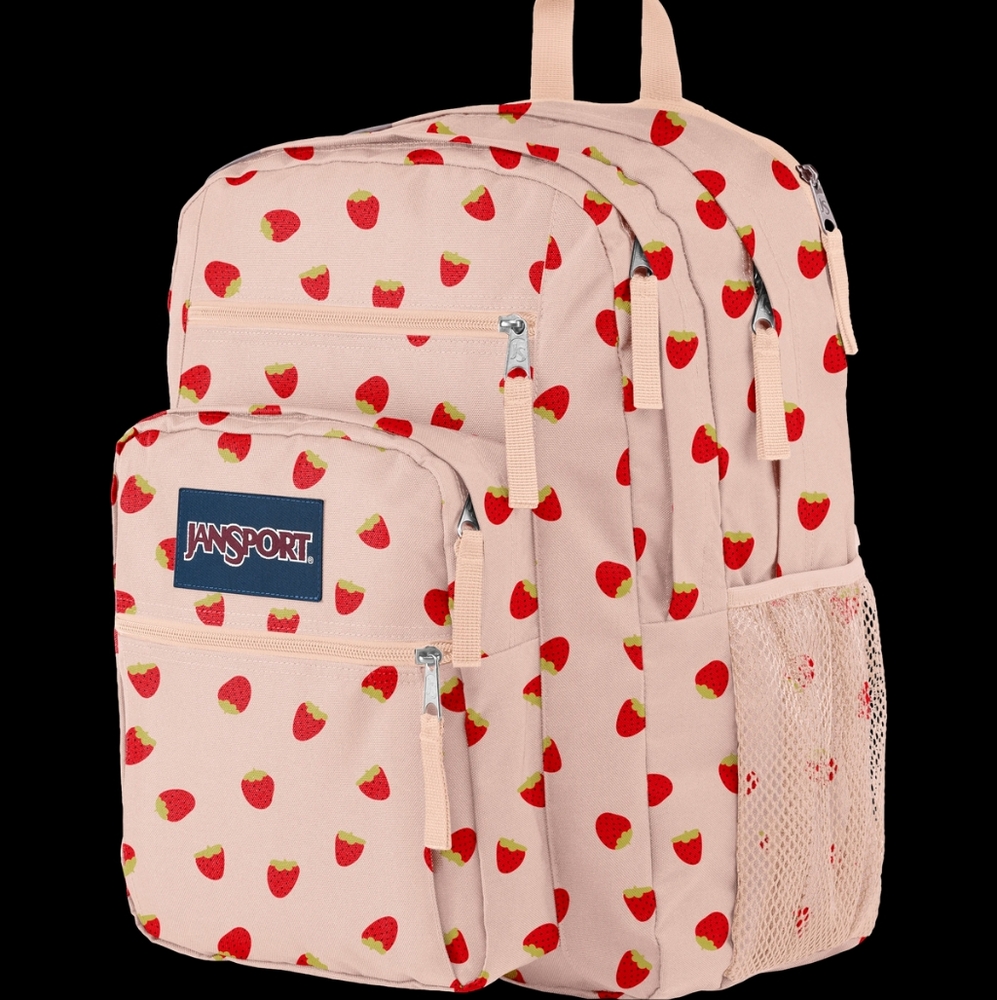 JanSport Big Student 17.5" Backpack in Strawberry Shower Pink
